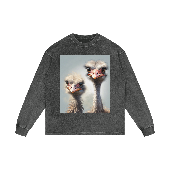Acid Wash Oversize Long Sleeve T-Shirt - 250 GSM
