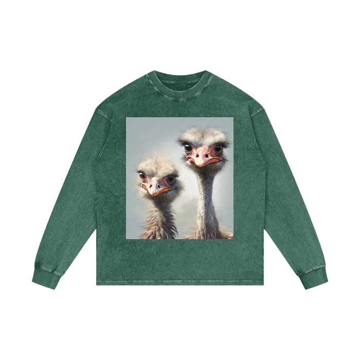 Acid Wash Oversize Long Sleeve T-Shirt - 250 GSM